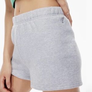 Aritzia TNA CozyAF Heather Gray Fleece Sweat Shorts